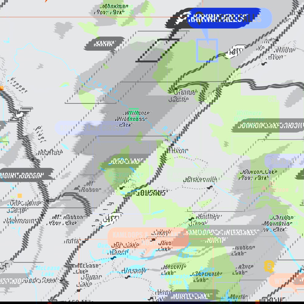 Kakwa Falls (Kakwa Wildland Provincial Park, Alberta) - Destination Map