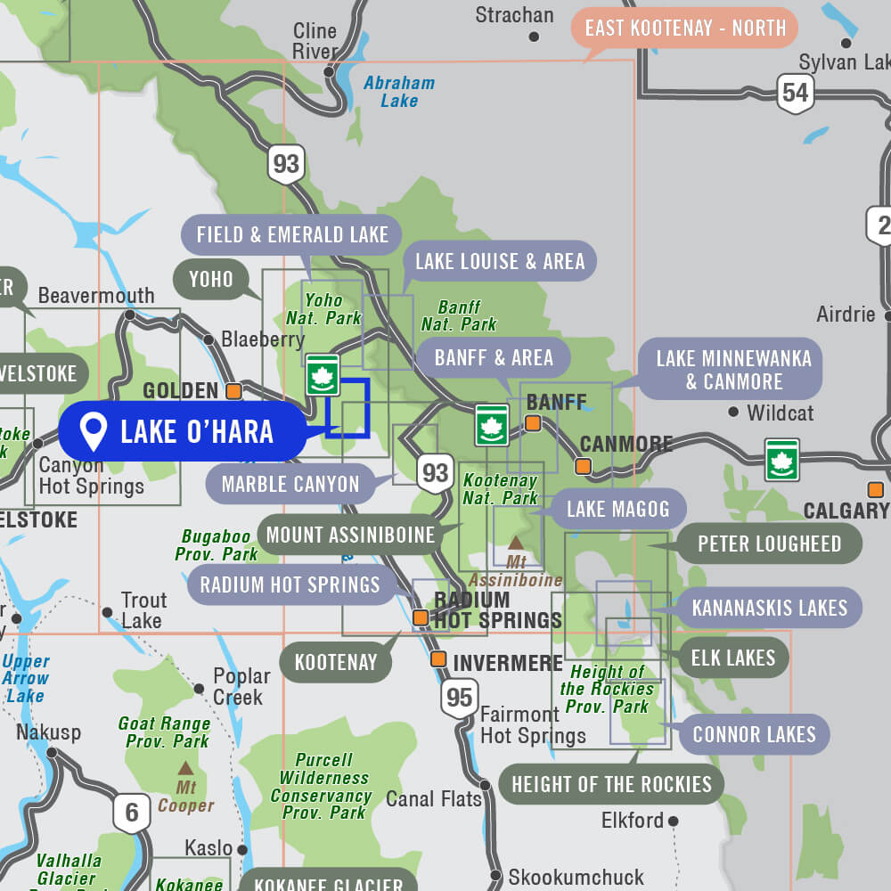 Lake O'Hara (Yoho National Park, BC) - Destination Map