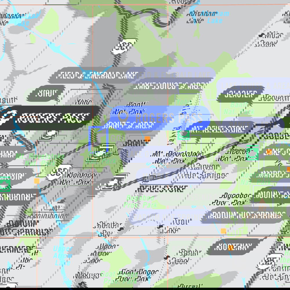 Rogers Pass (Glacier National Park, BC) - Destination Map