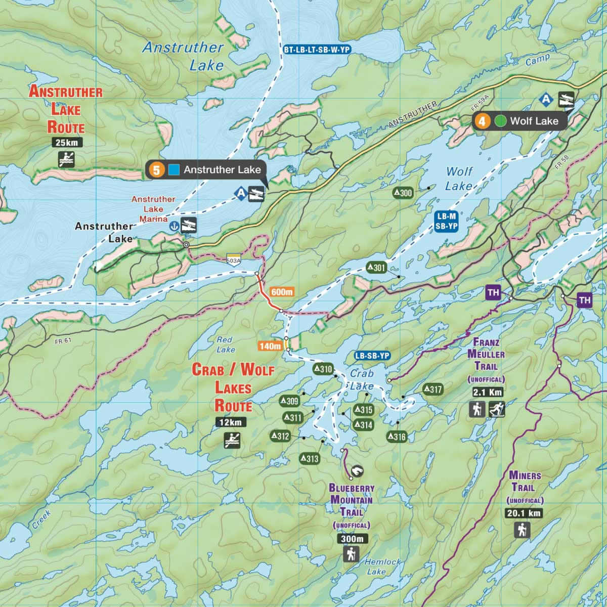 Kawartha Highlands Provincial Park Ontario - Park Map