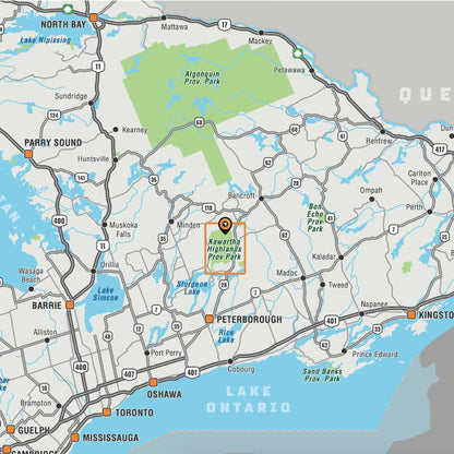 Kawartha Highlands Provincial Park Ontario - Park Map