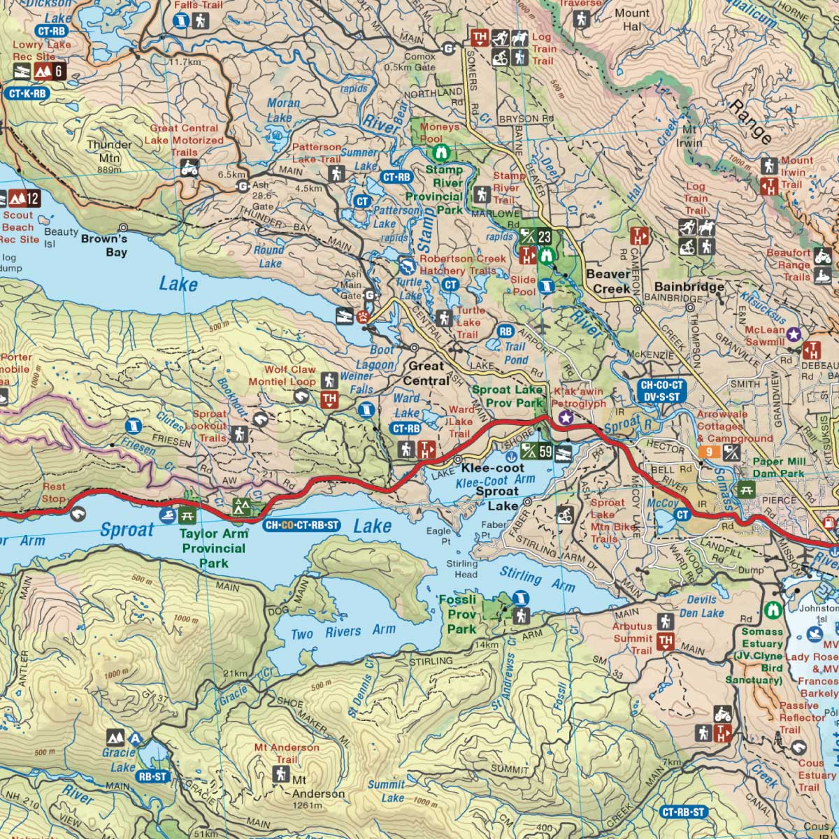 Vancouver Island South BC - Recreation Map