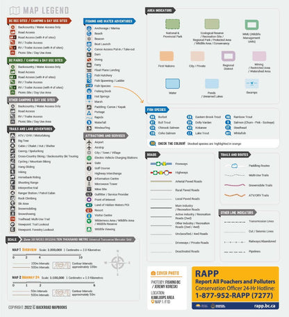 BC Fishing Highway 24 and The Land of Hidden Waters - Recreation Map