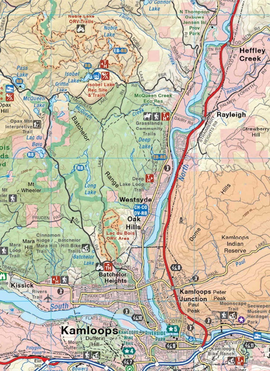 BC Fishing Highway 24 and The Land of Hidden Waters - Recreation Map