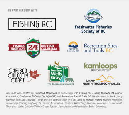 BC Fishing Highway 24 and The Land of Hidden Waters - Recreation Map