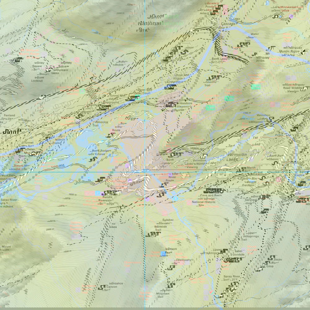 Banff & Area (Banff National Park, Alberta) - Destination Map