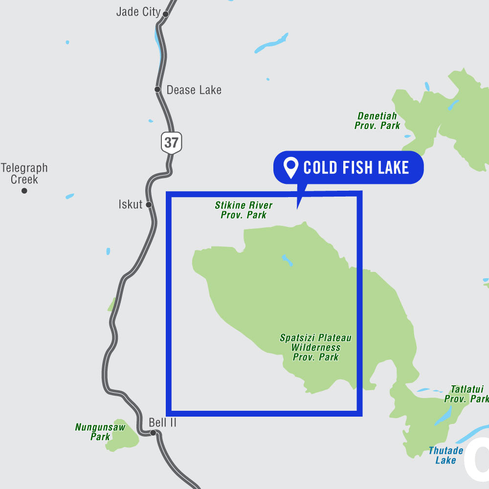 Cold Fish Lake (Spatsizi Plateau Provincial Park, BC) - Destination Map