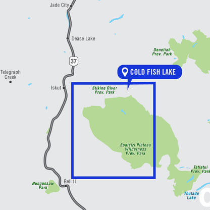 Cold Fish Lake (Spatsizi Plateau Provincial Park, BC) - Destination Map