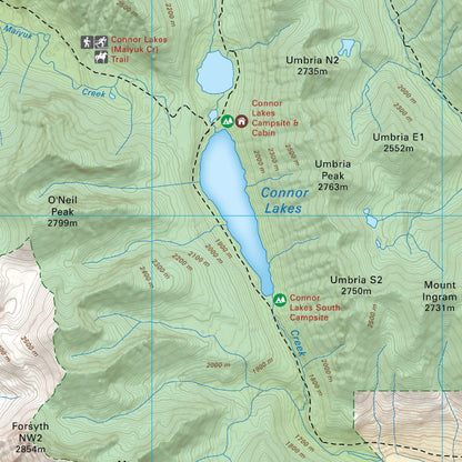 Connor Lakes (Height of the Rockies Provincial Park, BC) - Destination Map