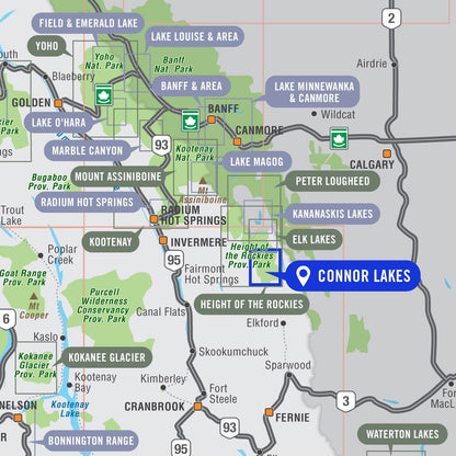 Connor Lakes (Height of the Rockies Provincial Park, BC) - Destination Map