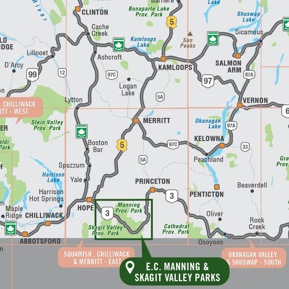 EC Manning & Skagit Valley Provincial Parks BC - Park Map