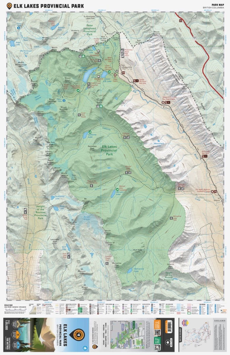 Elk Lakes Provincial Park BC - Park Map