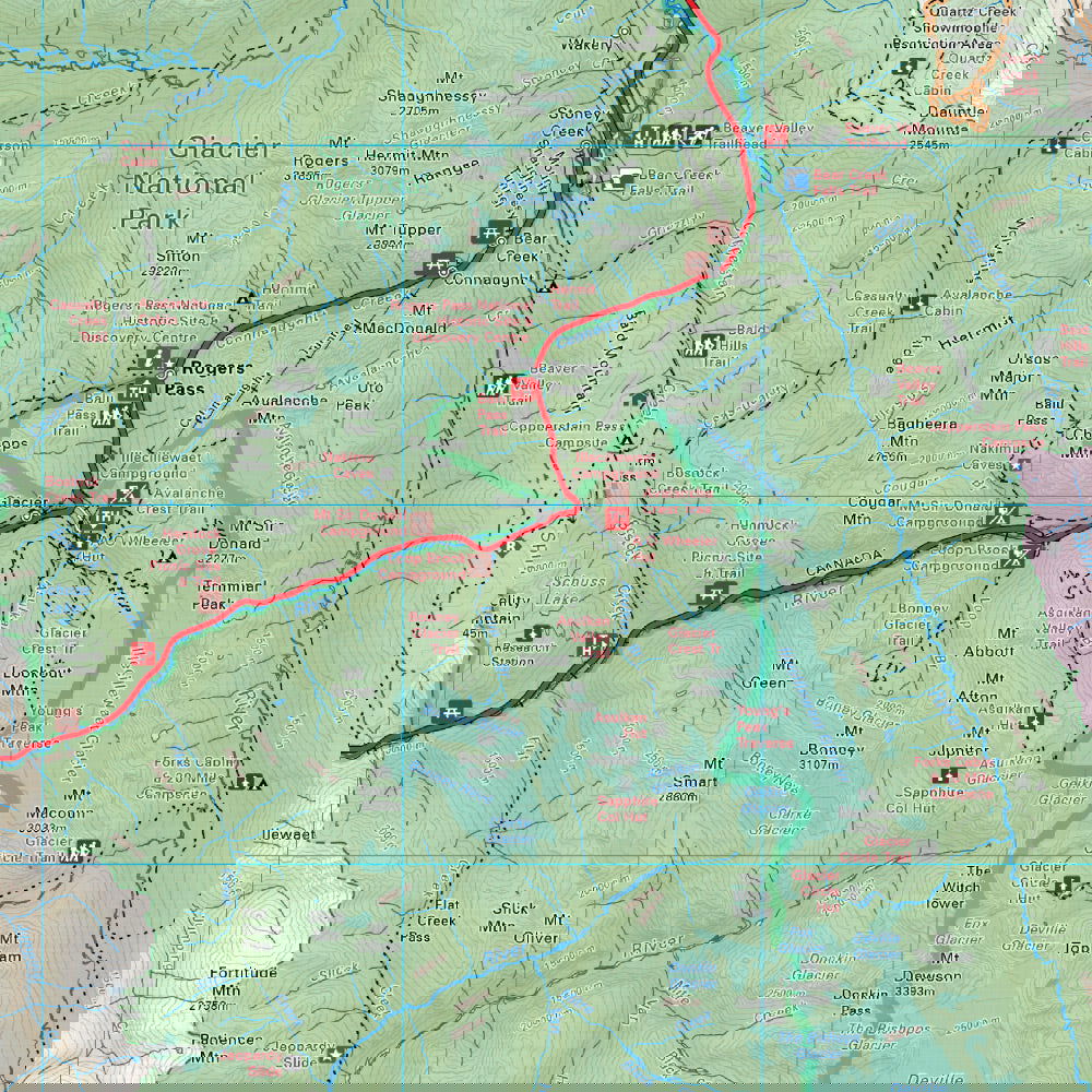 Glacier National Park BC - Park Map