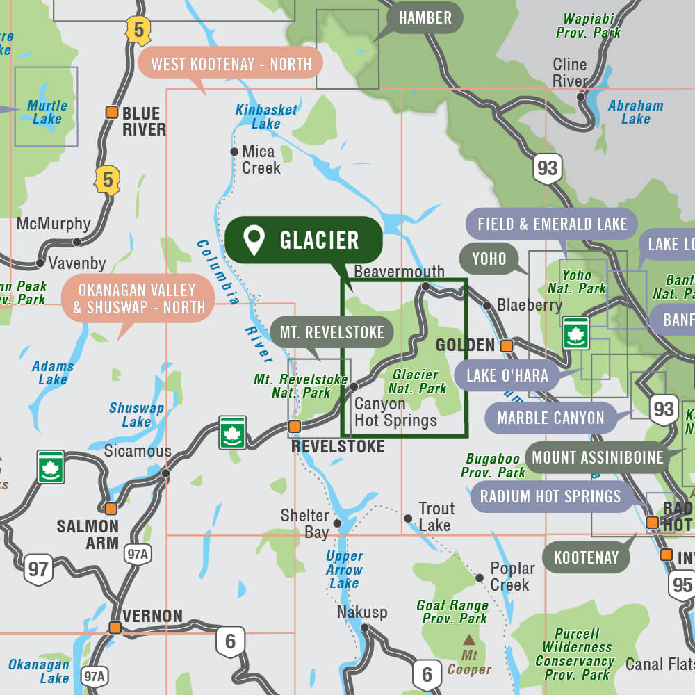 Glacier National Park BC - Park Map