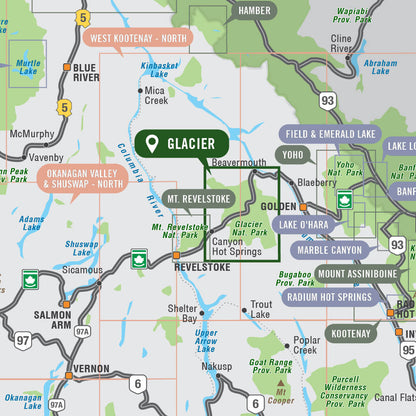 Glacier National Park BC - Park Map