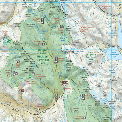 Height of the Rockies Provincial Park BC - Park Map