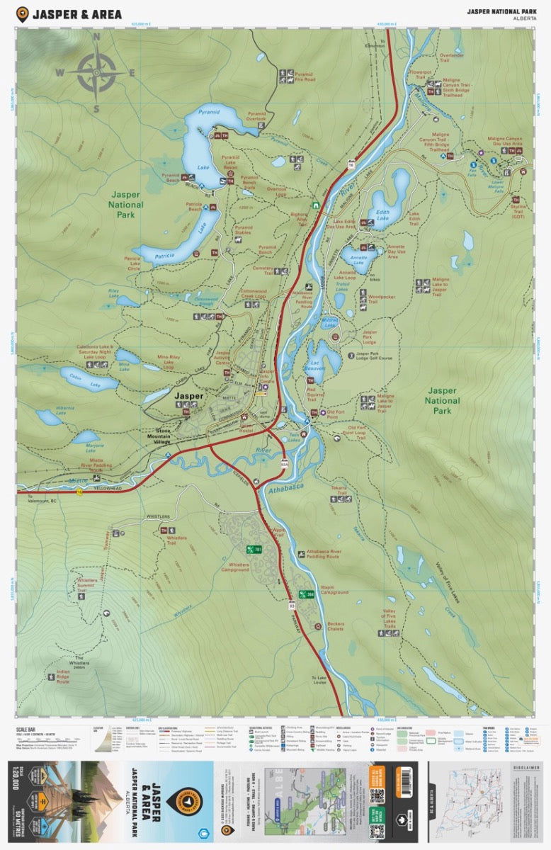 Jasper & Area (Jasper National Park Map, Alberta) - Destination Map