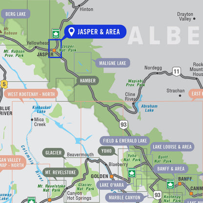Jasper & Area (Jasper National Park Map, Alberta) - Destination Map