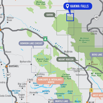 Kakwa Falls (Kakwa Wildland Provincial Park, Alberta) - Destination Map