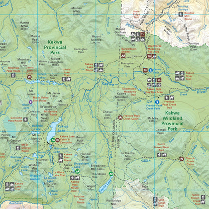 Kakwa Provincial Parks, Alberta & BC - Park Map