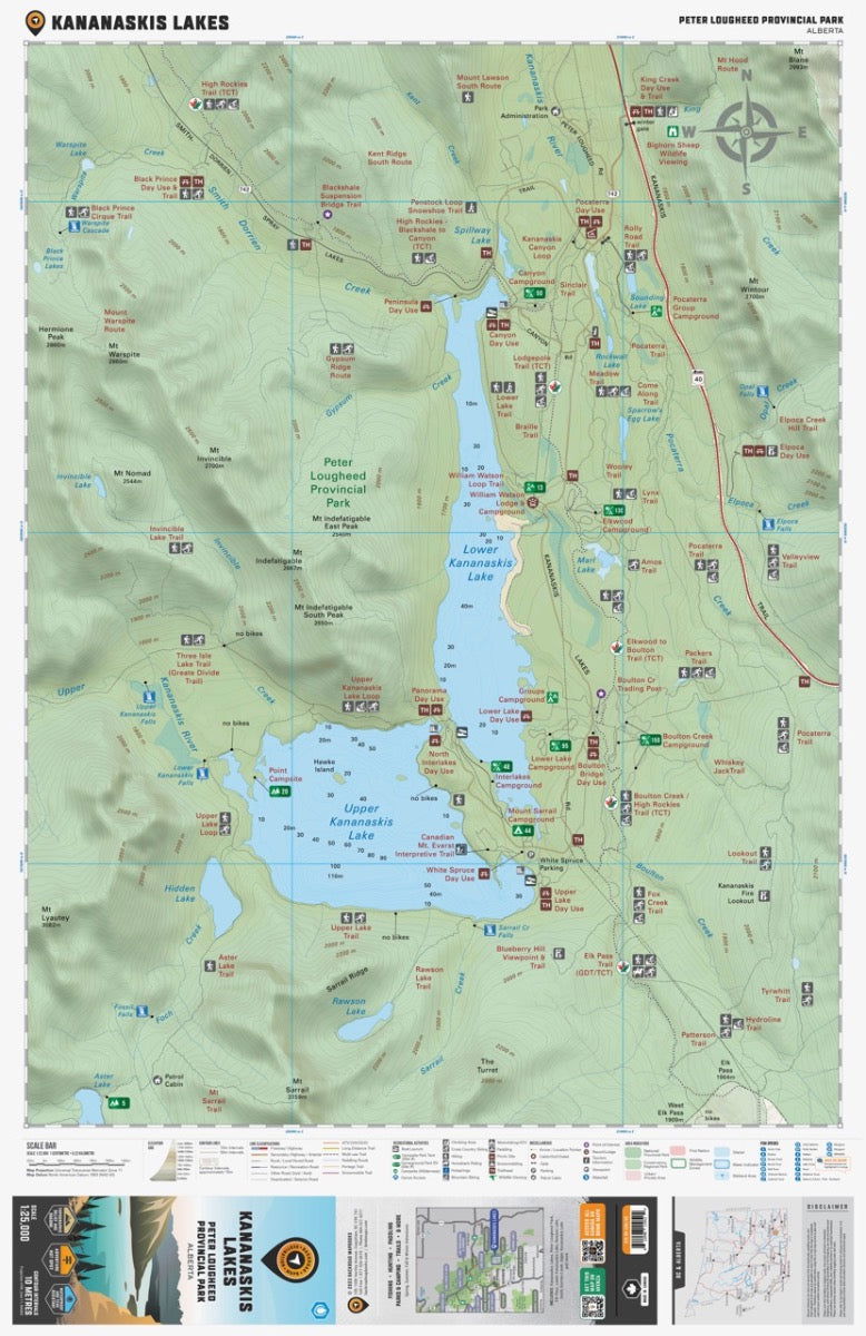 Kananaskis Lakes (Peter Lougheed Provincial Park, Alberta) - Destination Map