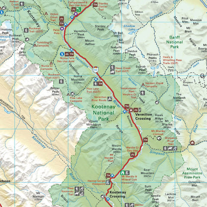 Kootenay National Park BC - Park Map
