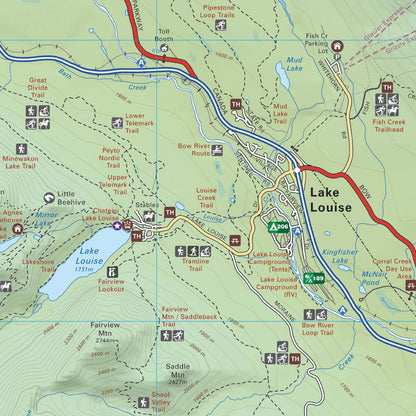 Lake Louise & Area (Banff National Park, Alberta) - Destination Map