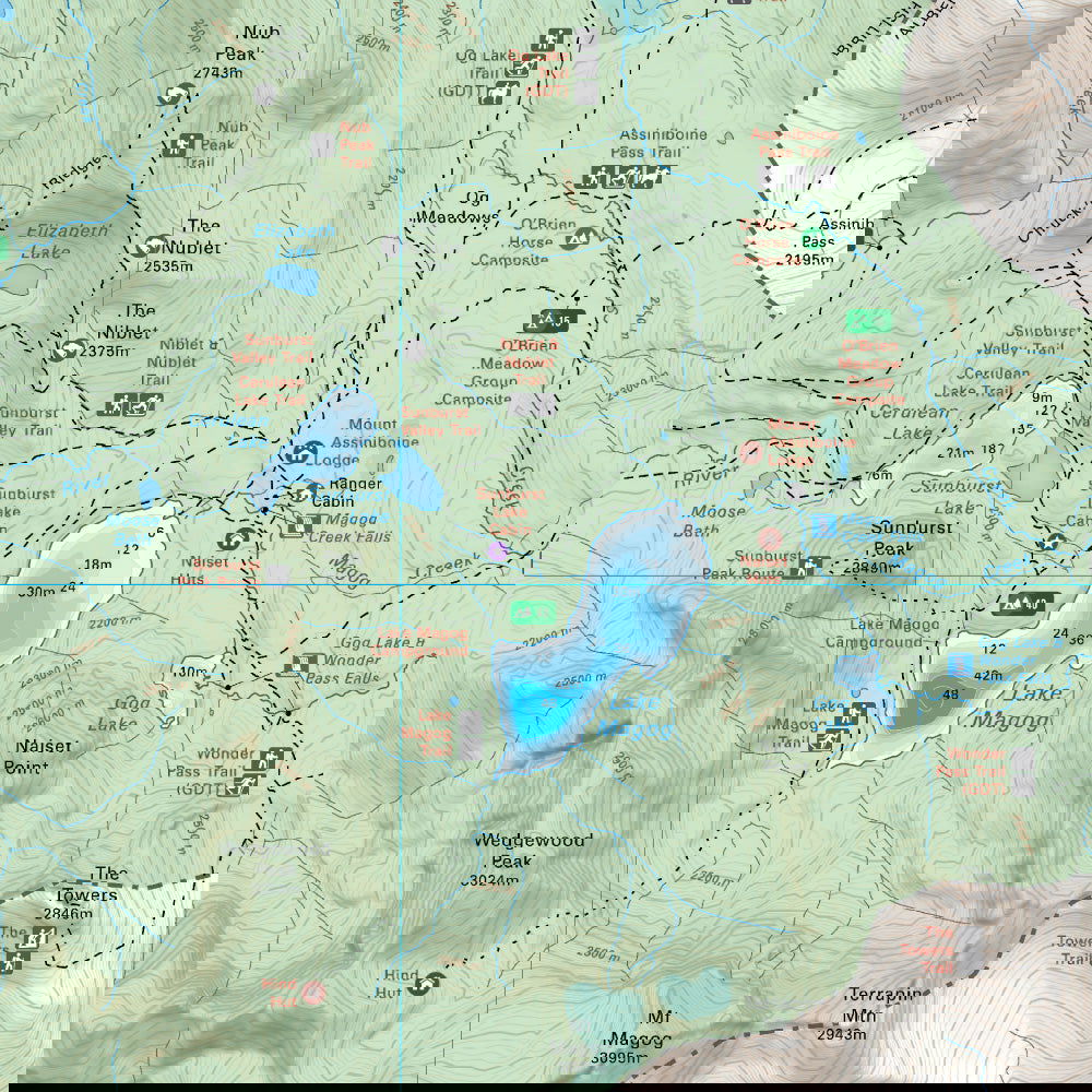 Lake Magog (Mount Assiniboine Provincial Park, BC) - Destination Map