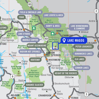 Lake Magog (Mount Assiniboine Provincial Park, BC) - Destination Map