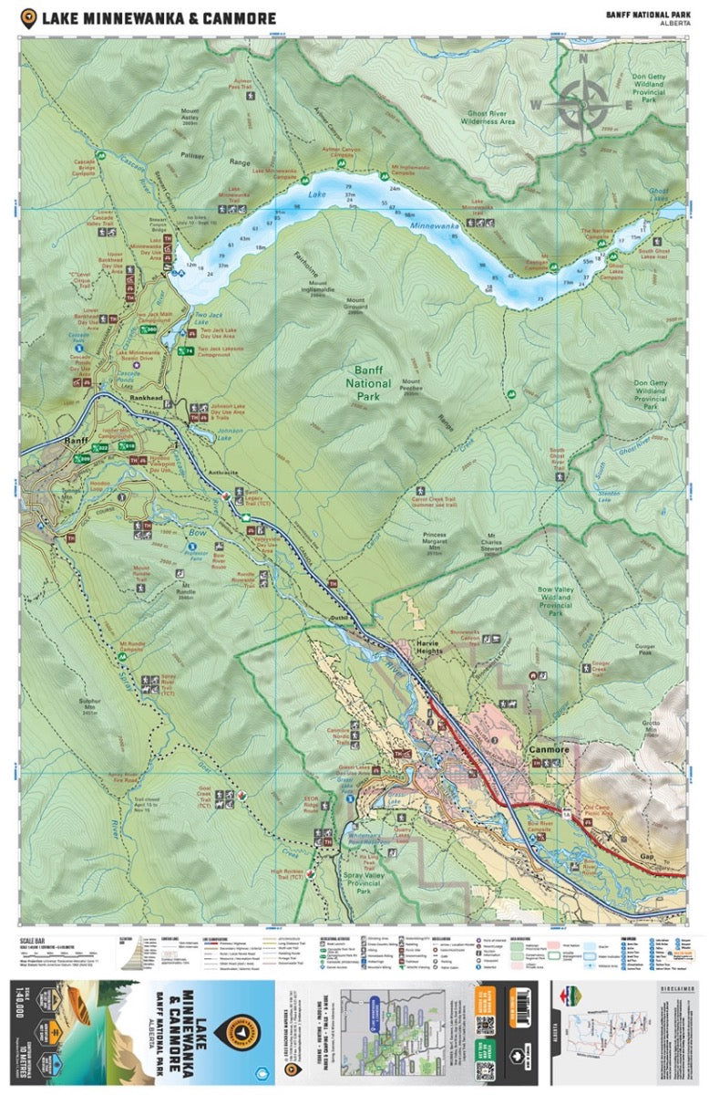 Lake Minnewanka & Canmore (Banff National Park Alberta) - Destination Map