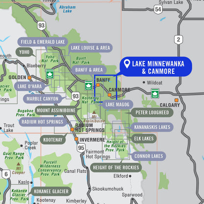 Lake Minnewanka & Canmore (Banff National Park Alberta) - Destination Map