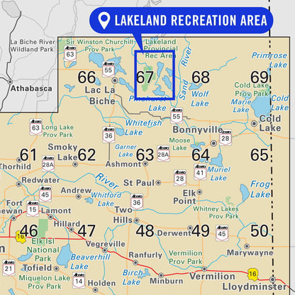 Lakeland Provincial Recreation Area Alberta - Destination Map