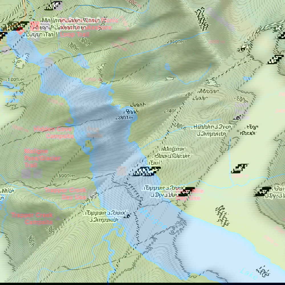 Maligne Lake (Jasper National Park, Alberta) - Destination Map