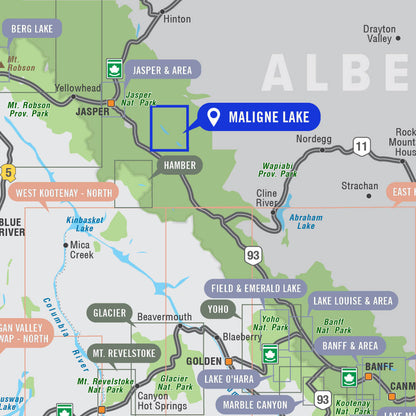 Maligne Lake (Jasper National Park, Alberta) - Destination Map
