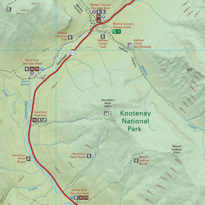 Marble Canyon (Kootenay National Park, BC) - Destination Map