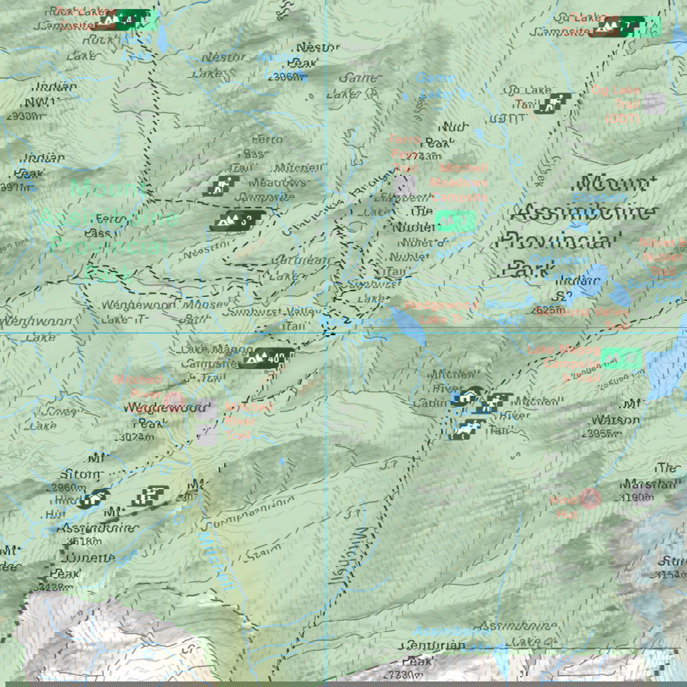 Mount Assiniboine Provincial Park BC - Park Map