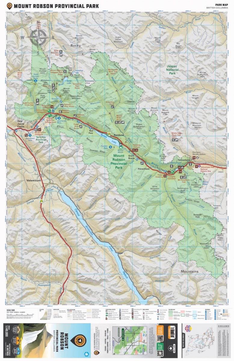 Mount Robson Provincial Map BC - Park Map