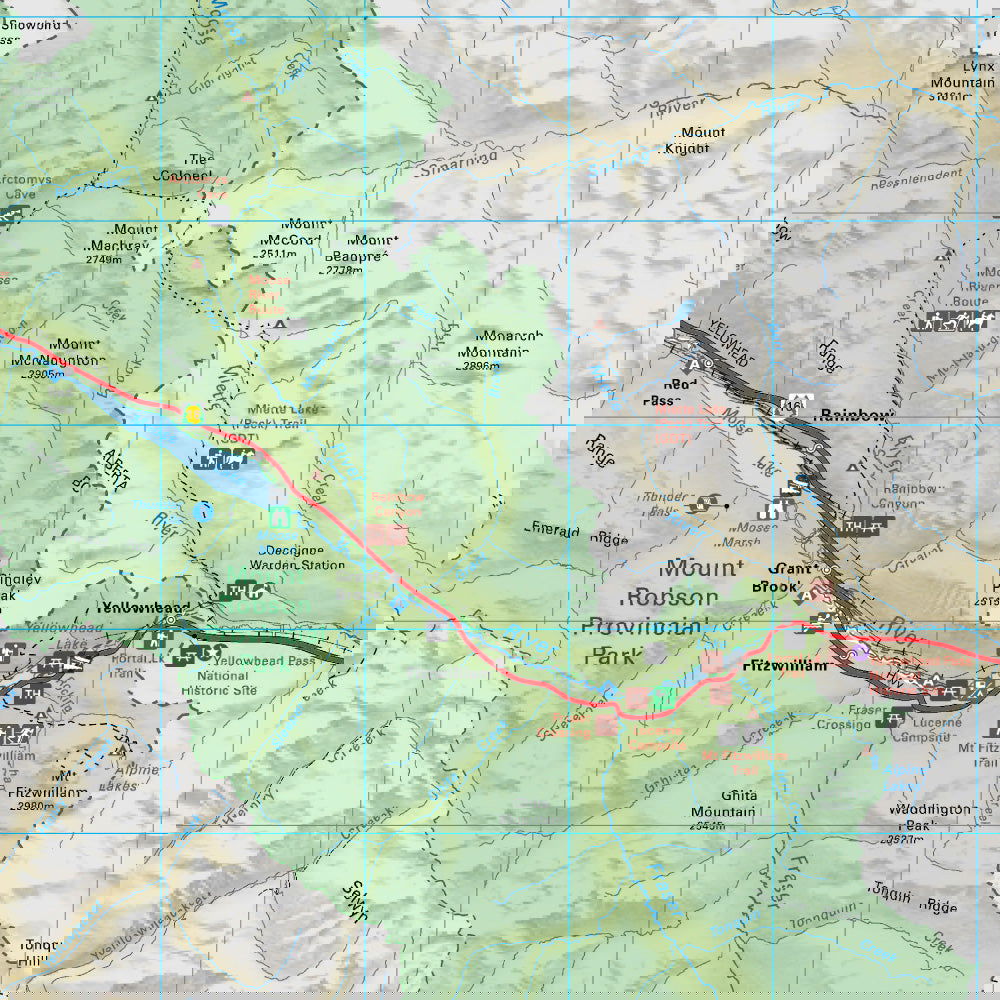 Mount Robson Provincial Map BC - Park Map