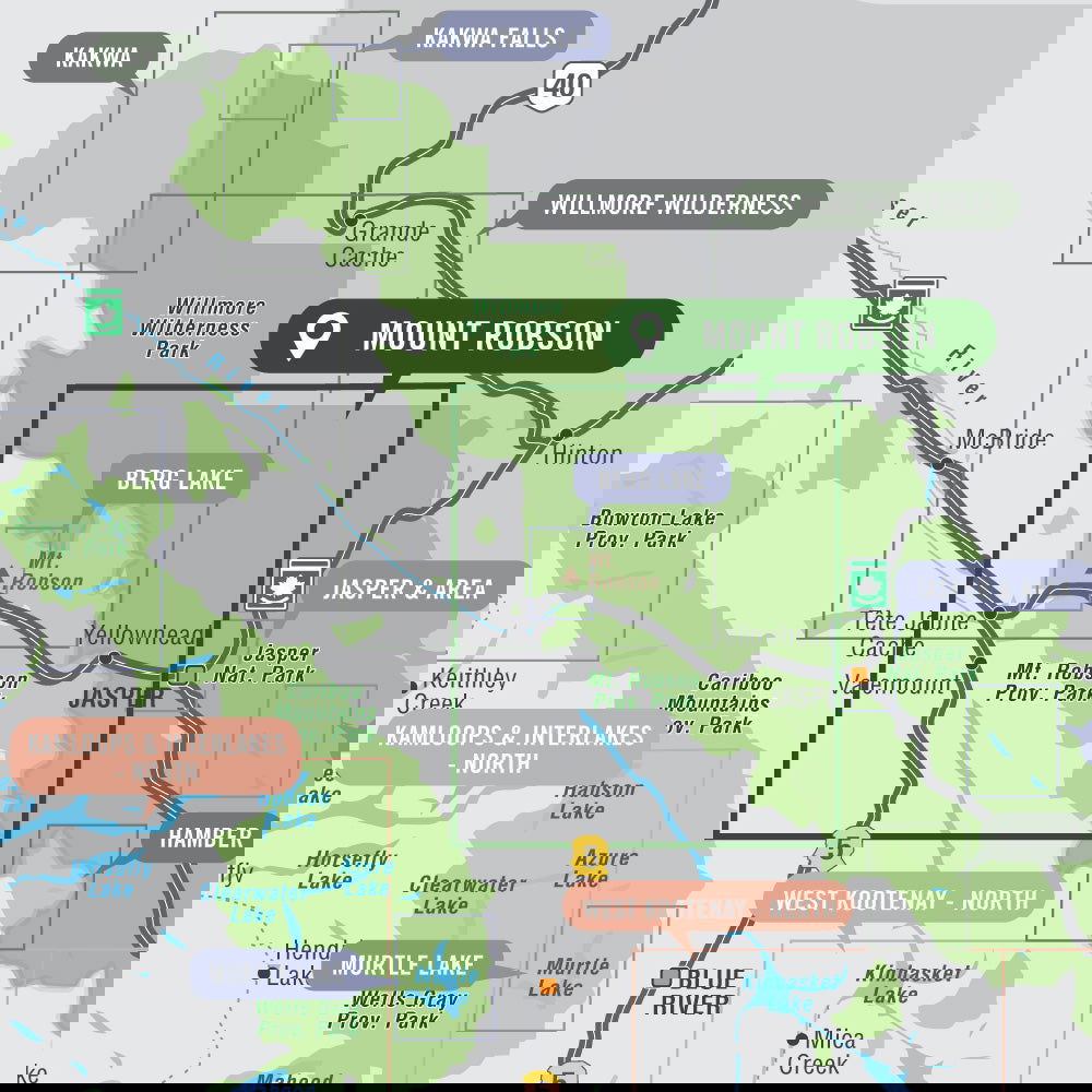Mount Robson Provincial Map BC - Park Map
