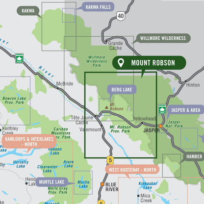 Mount Robson Provincial Map BC - Park Map