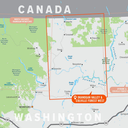 Okanogan Valley & Colville Forest West, Washington State - Destination Map