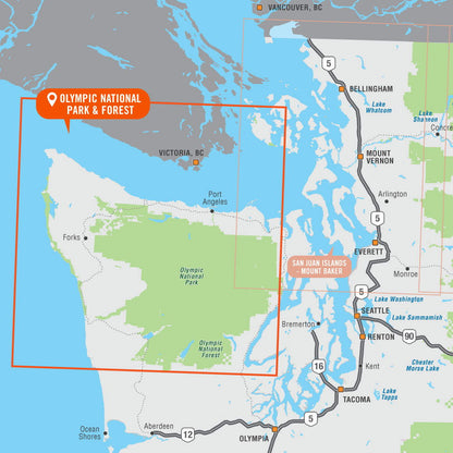 Olympic National Park & Forest, Washington State - Destination Map