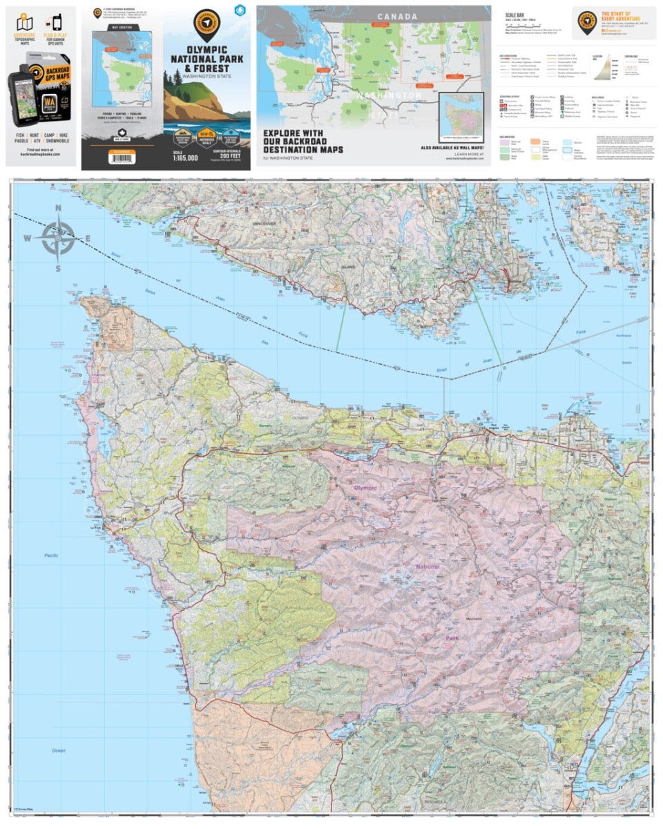 Olympic National Park & Forest, Washington State - Destination Map