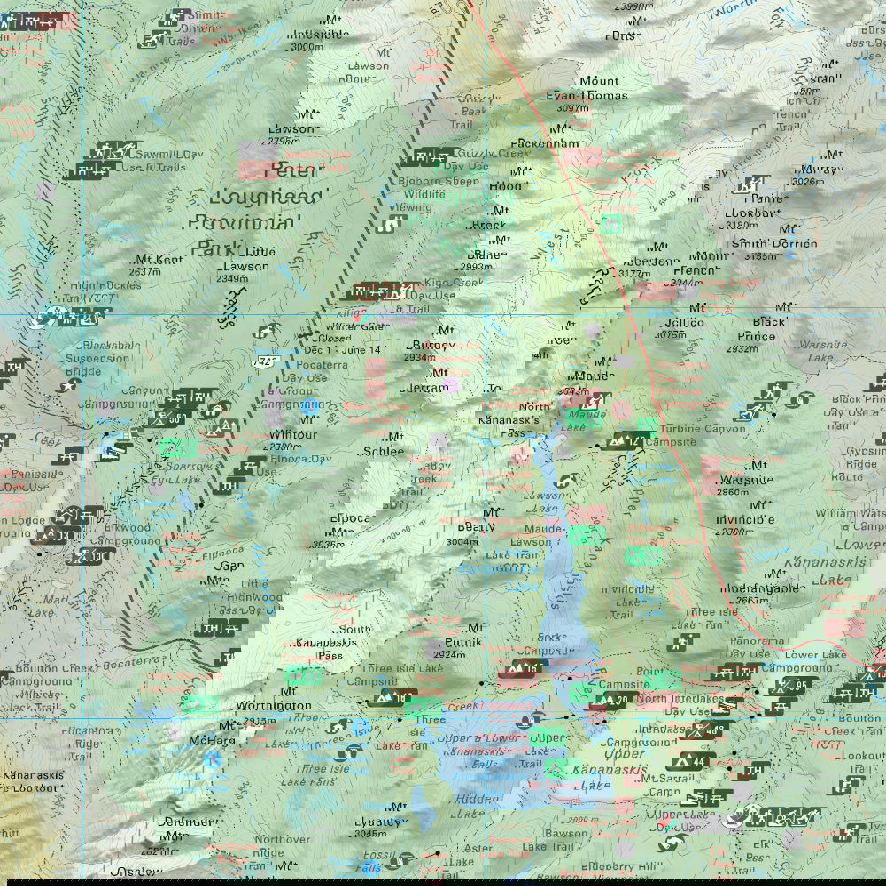 Peter Lougheed Provincial Park Alberta - Park Map