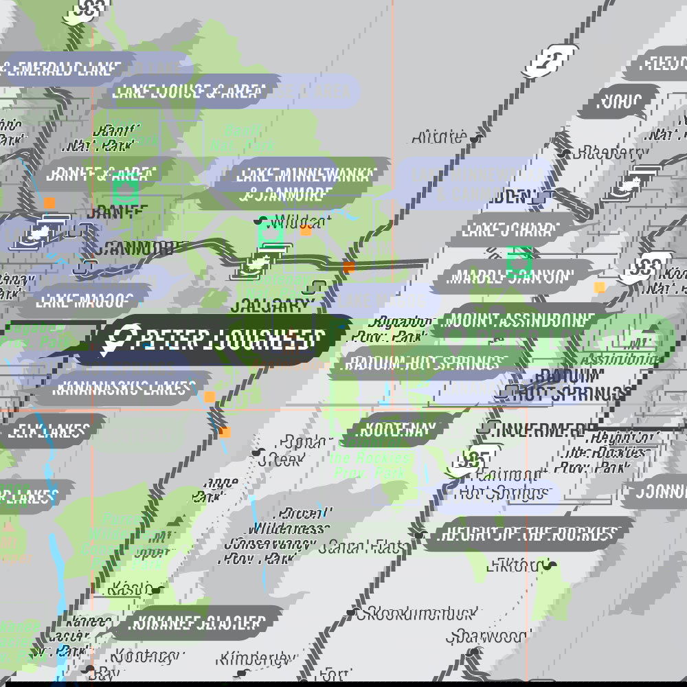 Peter Lougheed Provincial Park Alberta - Park Map