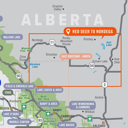 Red Deer to Nordegg, Alberta - Destination Map