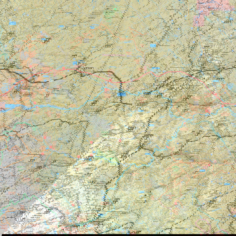 Red Deer to Nordegg, Alberta - Destination Map