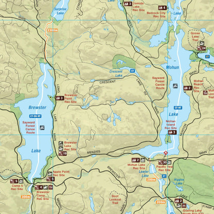 Sayward Forest Canoe Route BC - Destination Map