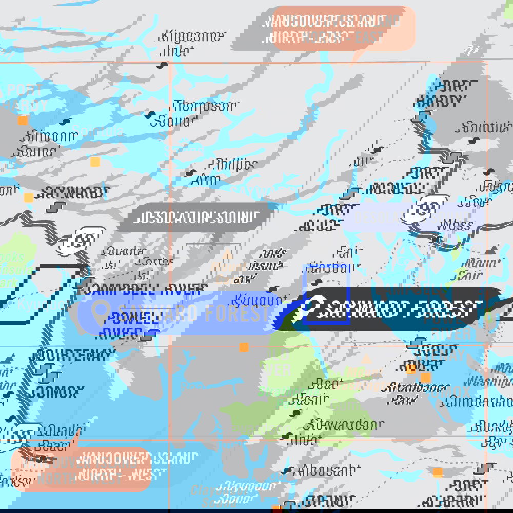 Sayward Forest Canoe Route BC - Destination Map