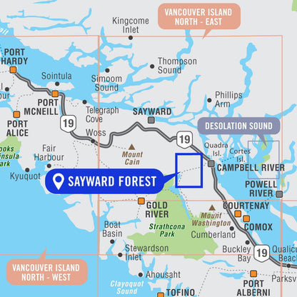 Sayward Forest Canoe Route BC - Destination Map